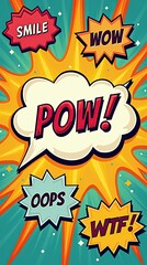 Obraz premium Colorful pop art speech bubbles with comic expressions