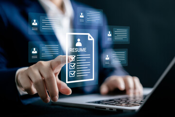 Human Resources Manager approve checklist resume for select hiring, HRM, CRM, Recruitment Consultants, Headhunter, recruitment agency, Human Resources Management Concepts.