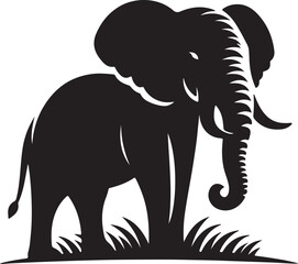 Silhouette vector image of a elephant  File
