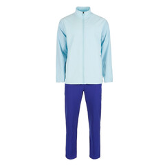 Tracksuit with two shades of blue isolated on white background