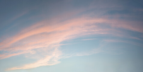 Bright clouds in the evening sky