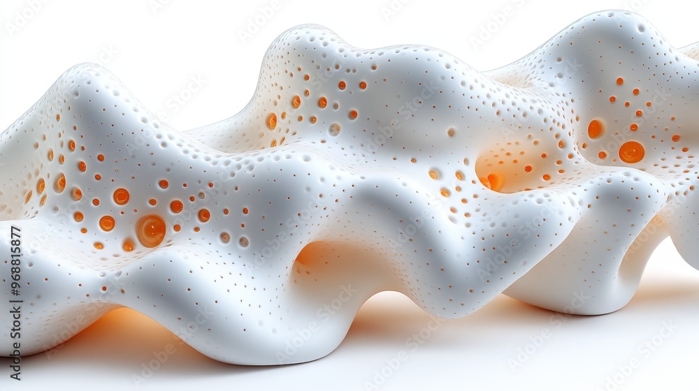 Poster abstract white sculpture with unique textures and soft lighting, creating an artistic and modern aes