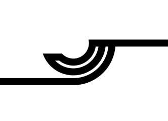 Modern pattern in the form of an abstract maze of thick black lines on a white background. Retro lines. Cover decor. Interior design