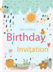 Cute invitation background for children's birthday