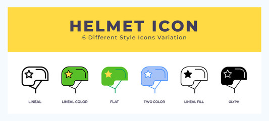 Helmet icons set of simple vector illustration.
