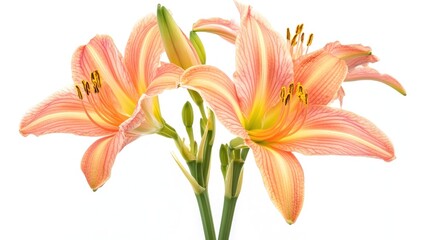 A bouquet of peach-colored lilies showcasing delicate petals and vibrant colors.