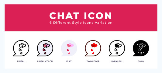 Chat icon symbol. isolated. vector illustration with different styles