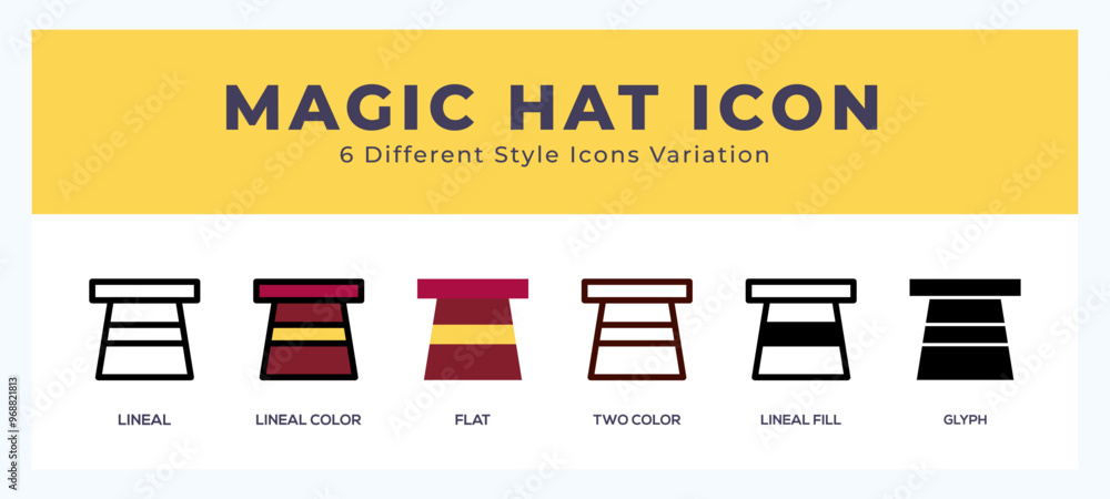 Poster magic hat icon for web. mobile apps and ui.