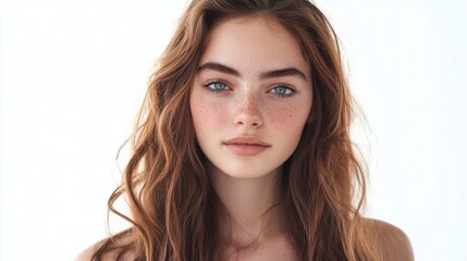 Fototapeta premium A woman with red hair and blue eyes