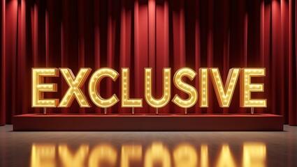 Luxurious EXCLUSIVE gold letters in velvetdraped showroom