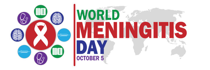 World Meningitis Day Vector illustration. October 5. Suitable for greeting card, poster and banner.
