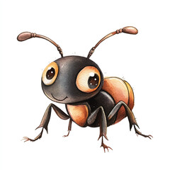 Ant watercolor clipart illustration isolated
