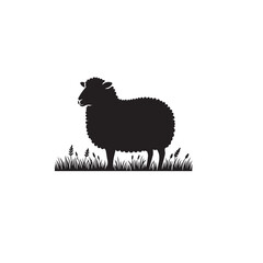 Sheep silhouette. Sheep logo, icon. Sheep vector design isolated on white. background.