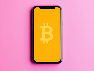 A minimalist smartphone screen displaying a digital wallet app, with a simple branded logo and vibrant currency icons, Digital Art, Soft pastel colors