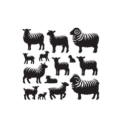 Obraz premium Sheep silhouette. Sheep logo, icon. Sheep vector design isolated on white. background.