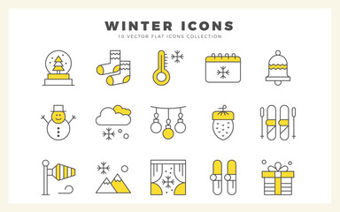 15 Winter Two Color icon pack. vector illustration.