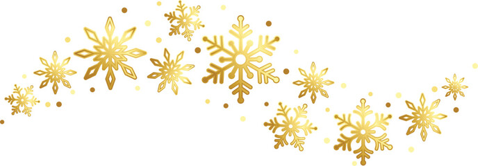 Whirlwind of golden snowflakes. Christmas and New Year's design element. Vector