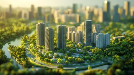 Fototapeta premium AI-powered smart city planning platforms integrating green energy and public transportation