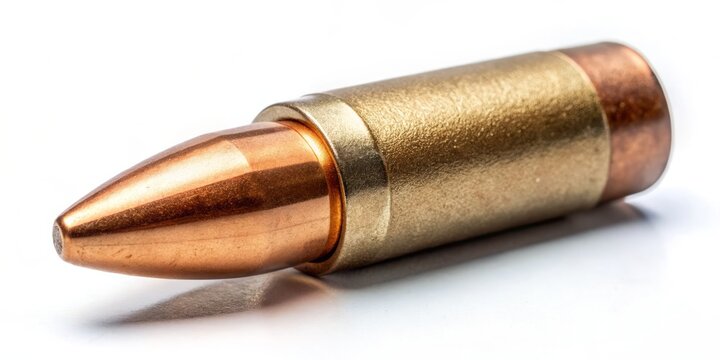 A circular bullet with a tapered point, encased in a warm, rich copper-colored envelope, exudes a sense of precision and reliability in its design.