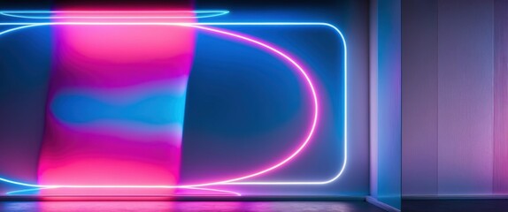 Fototapeta premium Vibrant neon light display creates a modern and artistic atmosphere, ideal for creative spaces, events, or exhibitions