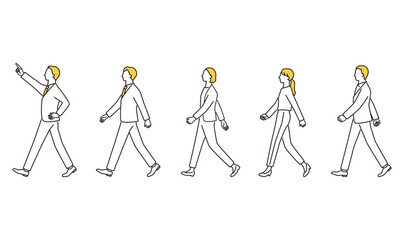 目標を持って歩くビジネスパーソン