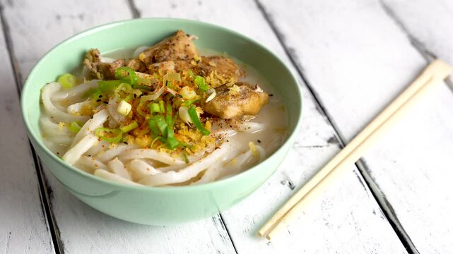 creamy rich chicken paitan udon soup