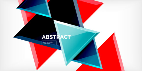 Abstract background - glossy triangles. Vector Illustration For Wallpaper, Banner, Background, Card, Book Illustration, landing page