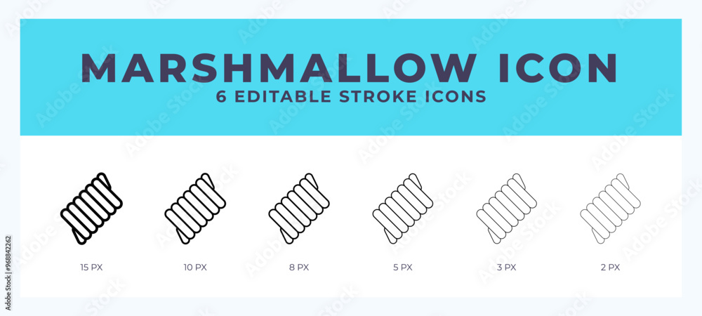 Poster marshmallow icon in thin line. bold line. regular line. editable stroke.