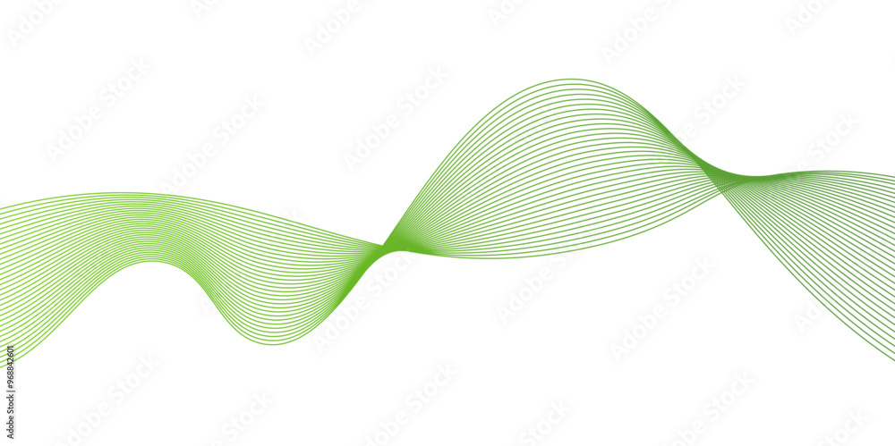 Poster abstract green wave line background with flowing curves and dynamic mesh pattern.green wave lines an