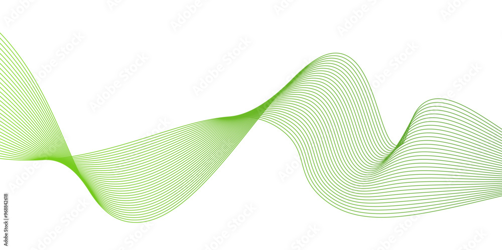 Poster abstract green wave line background with flowing curves and dynamic mesh pattern.green wave lines an