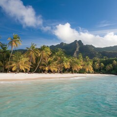 beach with palm trees