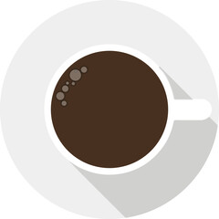 Cup a Coffee Top View. Vector Illustration