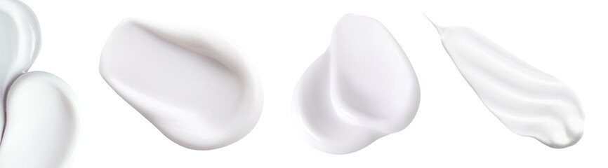 banner texture of a cosmetic smear of cream on a transparent background top view