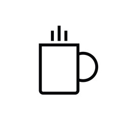 Obraz premium Hot Drink Coffee or Tea Cup Icon with Rising Steam