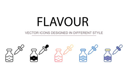 Flavour icon design with white background stock illustration