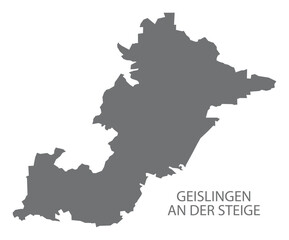 Geislingen an der Steige city map with boroughs grey illustration silhouette shape