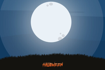 Halloween funny background silhouette  illustration.