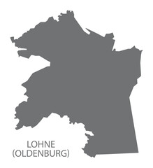 Lohne (Oldenburg) German city map grey illustration silhouette shape