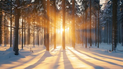 The Winter Forest Sunrise