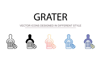 Grater icon design with white background stock illustration