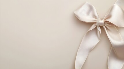 Soft Elegant Anniversary Background with Silk Ribbon Bow for Copy Space