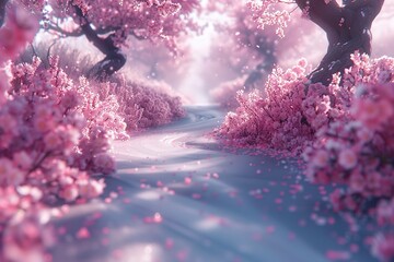 Cherry blossom garden UHD wallpaper