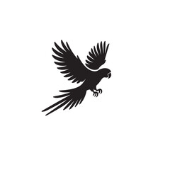 Fototapeta premium Parrot silhouette. Parrot vector design. Parrot logo, icon black and white.