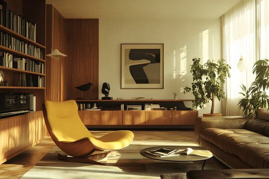 Mid-Century Modern Living Room Interior Design