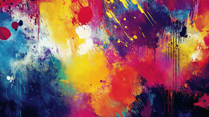 Fototapeta premium A vibrant desktop wallpaper background that combines abstract colors and geometric patterns to create a visually striking and creative art design.