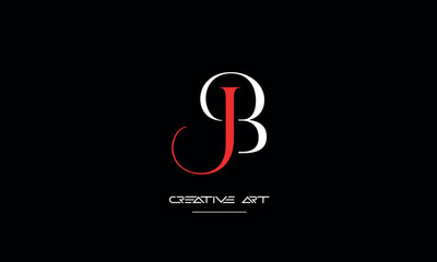 JB, BJ, J, B abstract letters logo monogram