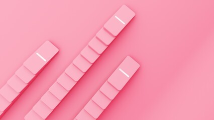 Domino game - 3d render. Tiles, blocks of dominoes with even dots on a bright background. Domino effect business concept, logo for companies, trainings. Domino game - 3d render. Tiles, blocks of domin