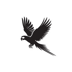 Obraz premium Parrot silhouette. Parrot vector design. Parrot logo, icon black and white.
