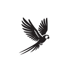 Obraz premium Parrot silhouette. Parrot vector design. Parrot logo, icon black and white.