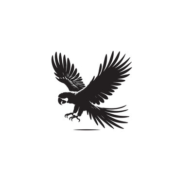 recommend clip art: Parrot silhouette. Parrot vector design. Parrot logo, icon black and white.
